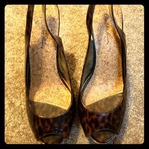 Charlotte Russe leopard print slingback heels
